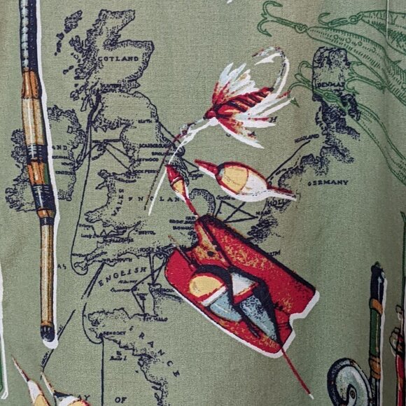 IVY CREW CLASSICS Fishing Themed Short Sleeve Button Down Shirt Size XXL - Picture 5 of 12